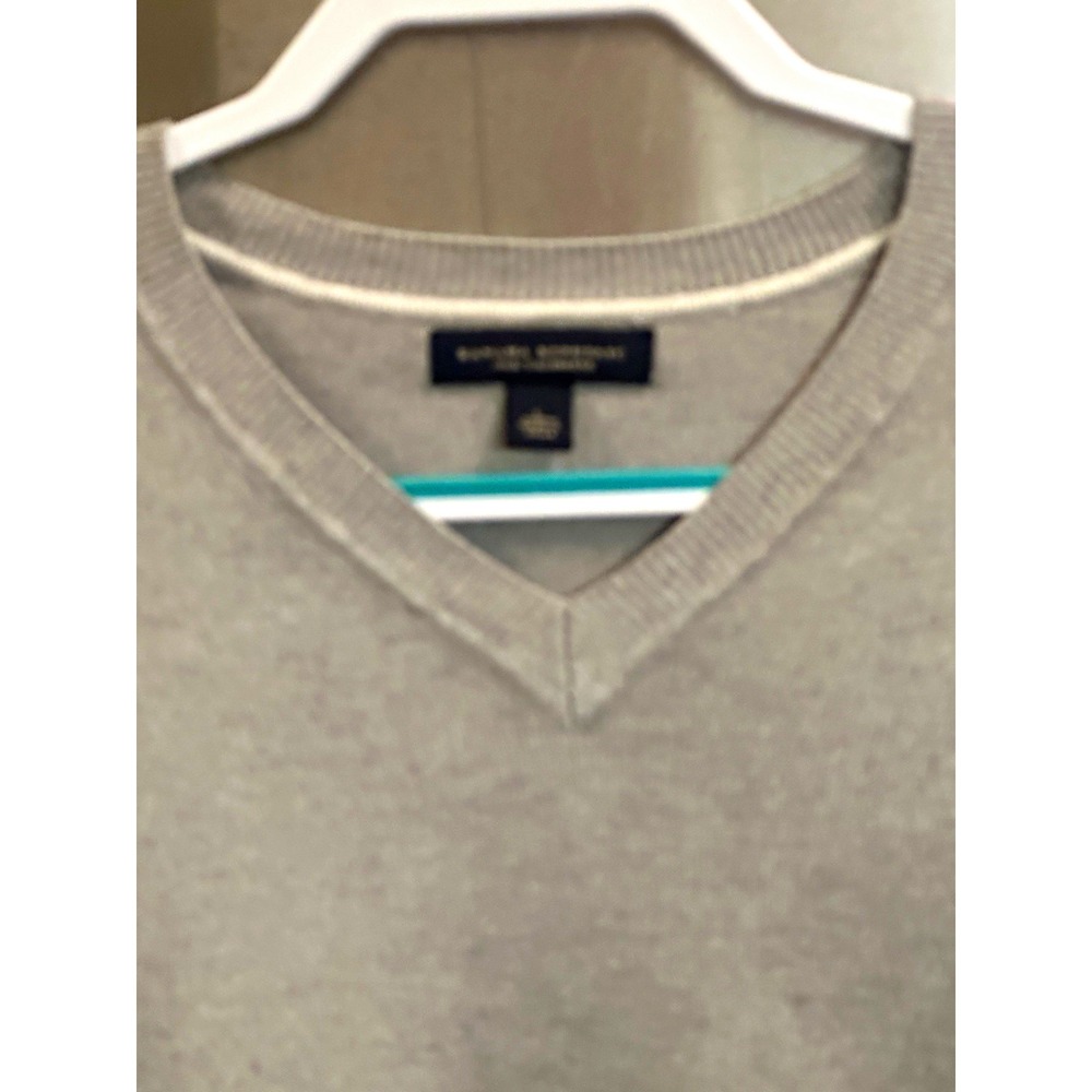 Banana Republic Men's Gray Silk Cashmere V-Neck Knit Pullover Sweater L
